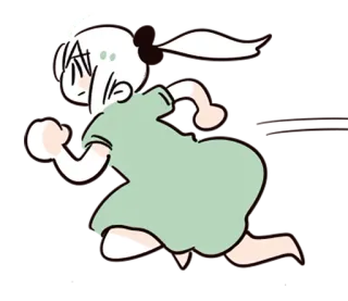 🏃‍♀️ 6d13102e correr, dibujos animados, movimiento, chica, vestido, anime telegram sticker