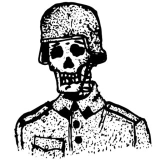 💂 d6b10c0c bộ xương, mũ bảo hiểm, quân đội, cái chết, đầu lâu, chiến tranh telegram sticker