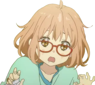 😲 58e72cf7 アニメ, 女の子, 可愛い, キャラクター, 心配, メガネ whatsapp sticker