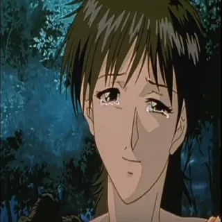 🥲 0e4d09ca anime, menangis, sedih, wanita, air mata telegram sticker