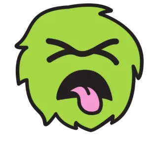 😝 04dbe001 만화, 이모지, 초록색, 혐오, 얼굴, 표정 telegram sticker