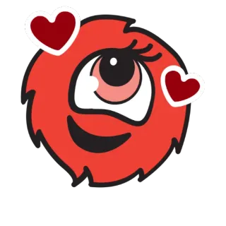 😍 10528190 빨간색, 폭신한, 괴물, 만화, 하트, 사랑 telegram sticker