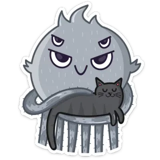 🐱 4a231f83 hantu, kucing, seram, kartun, imut, monster, karakter whatsapp sticker