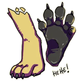 😆 10a23318 HEHE! pata, animal, garras, peludo, pé whatsapp sticker