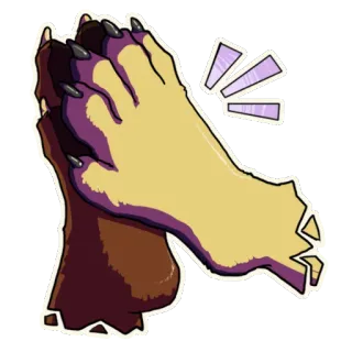 ❗ 52b7a616 animal, pata, toca aqui, garras, desenho animado whatsapp sticker