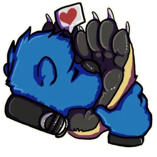 💙 73ac4f11 Desenho animado, Animal, Amor, Coração, Fofo, Pata whatsapp sticker