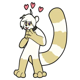 💞 7e066c9c Furry, Animal, Fofo, Corações, Desenho animado whatsapp sticker