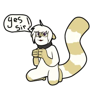 ✔ 9ca539b3 yes sir! animal, peludo, desenho animado, fofo, pedido whatsapp sticker