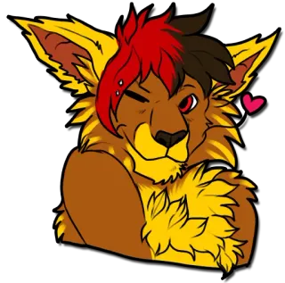 😊 00aef801 Furry, Anthro, Animale, Carino, Cartone animato, Cuore, Occhiolino telegram sticker