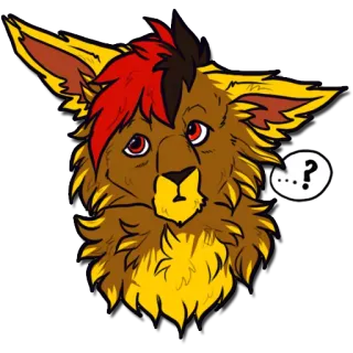 ❓ 082a1581 ... Furry, Animale, Domanda, Cartone animato, Carino, Ritratto telegram sticker