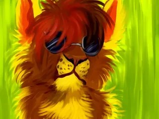 😏 12e710c7 animale, leone, occhiali da sole, cartone animato, personaggio telegram sticker