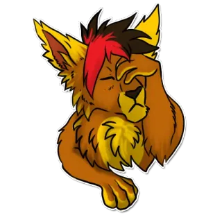 😣 1d4adcf7 Furry, Animale antropomorfo, Gatto, Leone, OC, Personaggio telegram sticker