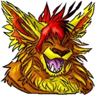 😂 36d3fb32 leone, animale, peloso, felice, cartone animato, illustrazione telegram sticker