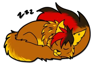 😴 6577b5ff dormire, gatto, volpe, animale, cartone animato, carino, peloso telegram sticker