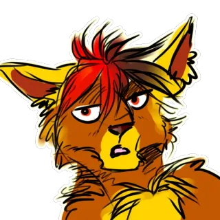 🤔 659069a3 antropomorfo, volpe, furry, cartone animato, personaggio, illustrazione telegram sticker