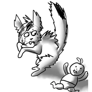 👶 701e6516 cartone animato, animale, bambino, illustrazione, schizzo, carino, preoccupato, giocoso telegram sticker