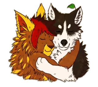 🤗 7b79581f animale, cane, gatto, abbraccio, amicizia, amore, animale domestico telegram sticker