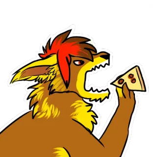 🍕 7bdc02ad Furry, Lupo, Pizza, Cartone animato, Animale, Cibo telegram sticker
