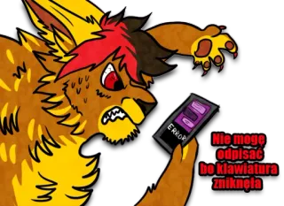 😡 8f1a2cad Nie mogę odpisać bo klawiatura zniknęła animale, peloso, cartone animato, errore, tastiera telegram sticker