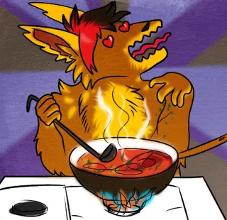 🍕 9de42d82 Furry, Cucina, Zuppa, Cartoni animati, Antro, Cucina telegram sticker