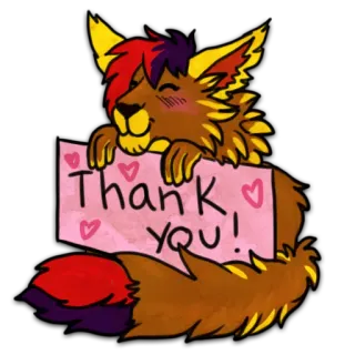 ☺️ ab6a5da0 Thank you! grazie, adesivo, animale, illustrazione, cuori telegram sticker