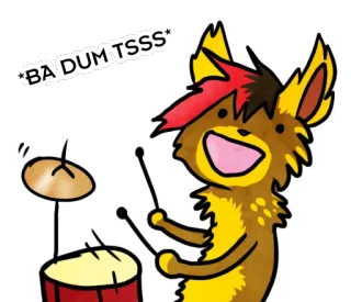 🥁 b0d4d546 *BA DUM TSSS* cartone animato, batteria, batteria, batterista, musica, animale, divertente telegram sticker