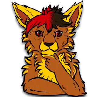 🤔 ba1cf382 Furry, Antropomorfo, Animale, Volpe, Cartone animato, Personaggio, Arte telegram sticker