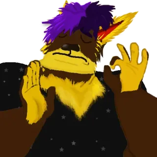 👍 c8e02c8e Furry, Lupo, Anthro, Personaggio, Arte, Gesto OK telegram sticker