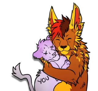 🤗 ca4edf1c YOU DIE cartone animato, abbraccio, gatto, morte telegram sticker