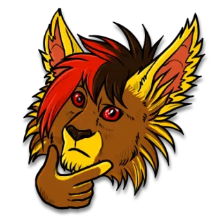 🤔 cb3989c7 Furry, Antro, Mammifero, Animale, Personaggio, Pensando, Espressione, Confusione telegram sticker