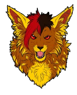 😡 ec6f25a5 volpe, animale, arrabbiato, canino, ritratto, illustrazione telegram sticker