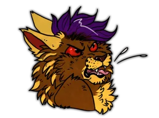 😡 f0e6008b arrabbiato, lupo, cartone animato, animale, personaggio telegram sticker