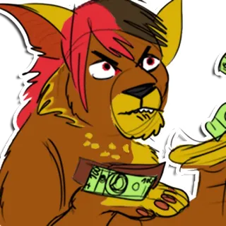 💸 f9a52abe Anthro, Furry, Cartoni animati, Soldi, Antropomorfo, Animale, Personaggio telegram sticker