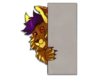 👀 fa4aea25 leone, peloso, animale, cartone animato, personaggio, adesivo telegram sticker