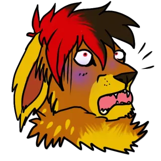 🙀 fd16616b Furry, Antropomorfo, Animale, Cartone animato, Espressione, Paura, Shock telegram sticker