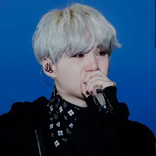 💮 3d2af7e8 osoba, mężczyzna, piosenkarz, płacz, emocjonalny, min yoongi, suga, bts whatsapp sticker