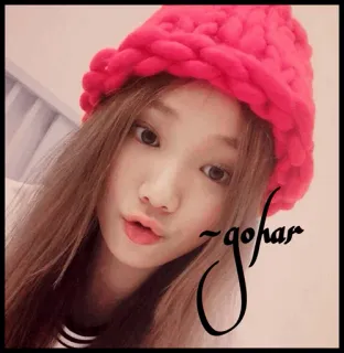 💋 0175008c gohar potret, wanita, topi, topi musim dingin, Gohar telegram sticker