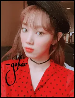 💋 33cfd0f1 gohar wanita, potret, topi, imut, korea, asia telegram sticker