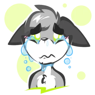 😥 65d4b43a 悲しい, 泣く, ケモノ, アニメ, 涙, 感情, 犬 whatsapp sticker