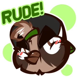 😱 6bb86ffd RUDE! 失礼, 侮辱, 動物, 顔, ステッカー, 表情 whatsapp sticker