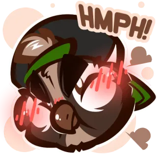 😡 771bccc8 HMPH! 漫画, 動物, 表情, 可愛い, 赤面, ふくれっ面, アニメ whatsapp sticker