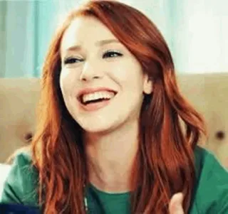 ✨ 250b2758 ผู้หญิง, ยิ้ม, ผมแดง, ภาพเหมือน, คน, มีความสุข telegram sticker