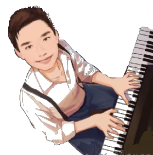 🎹 b3d83066 钢琴, 音乐家, 键盘, 音乐, 肖像 telegram sticker