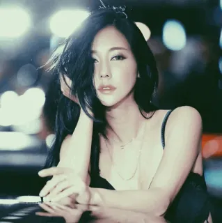 🐾 5ca57b6f mulher, retrato, beleza, moda, colar, joias, modelo telegram sticker