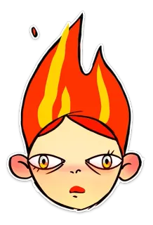 🔥 2145a470 火, 頭, 炎, 漫画, 女性, 女の子 telegram sticker
