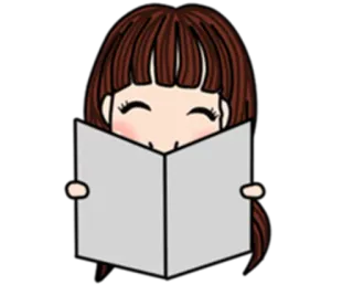 📖 6e33ec75 đọc sách, cô gái, sách, dễ thương, học tập, phim hoạt hình telegram sticker
