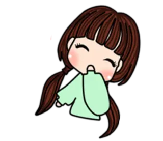 😮 7af80bb9 hoạt hình, cô gái, dễ thương, tóc đuôi gà, anime, kawaii telegram sticker
