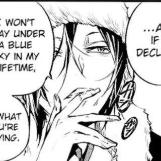 🎲 538fda47 I WON'T
STAY UNDER
A BLUE
SKY IN MY
LIFETIME,
...AND
IF
I DECLARE
WHAT
YOU'RE
SAYING. Манга, Аниме, Персонаж, Баллон telegram sticker