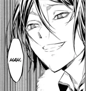 🎲 ae5ce6c3 HAH. аниме, манга, усмешка, выражение лица telegram sticker