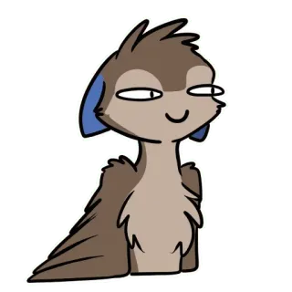 😏 029bc59f мультик, животное, пушистый, персонаж, самодовольный, милый whatsapp sticker